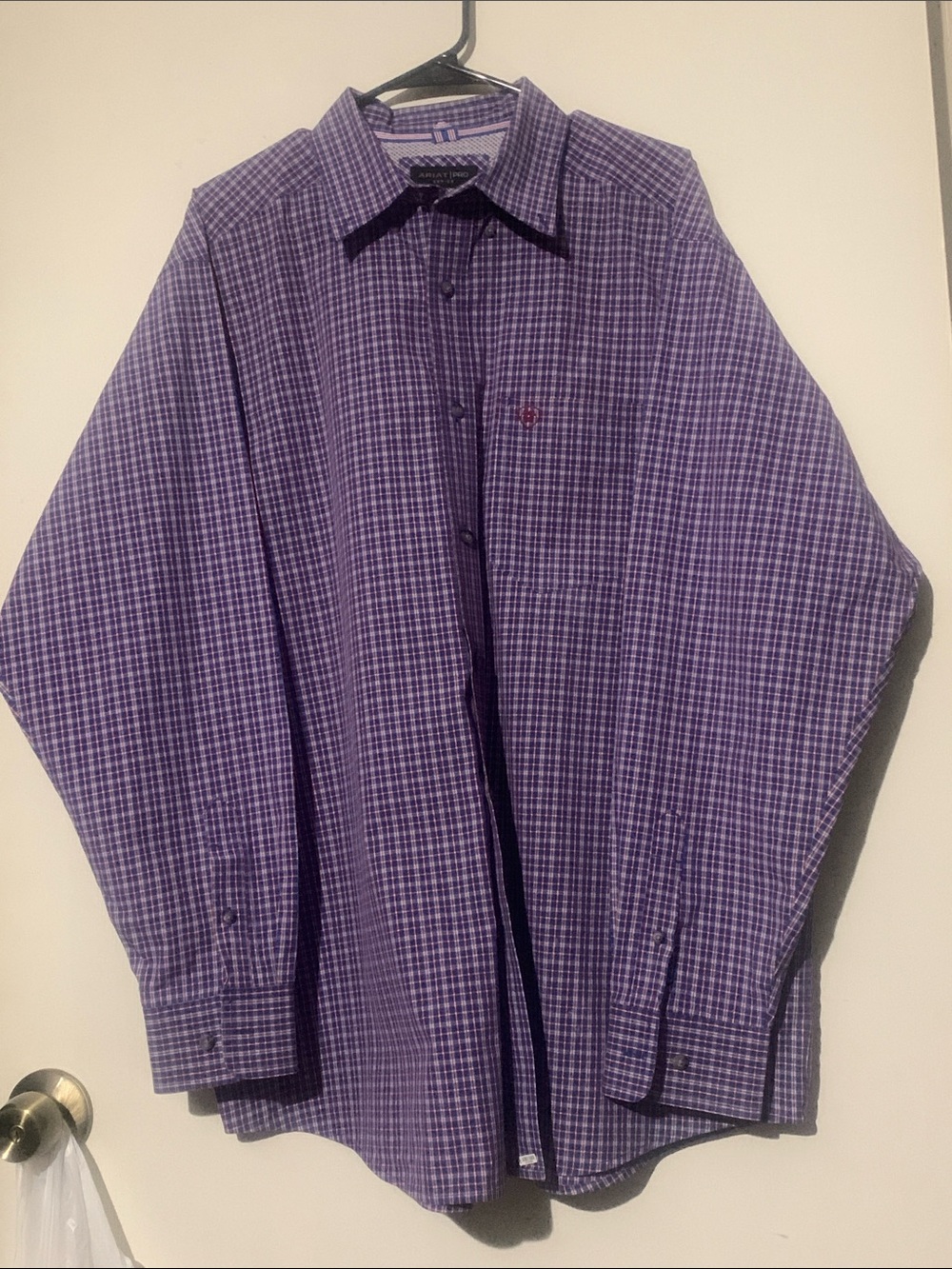 Ariat Men's Purple Check Dress Shirt